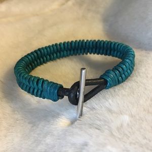 💝Fishtail braided bracelet - leather and st steel